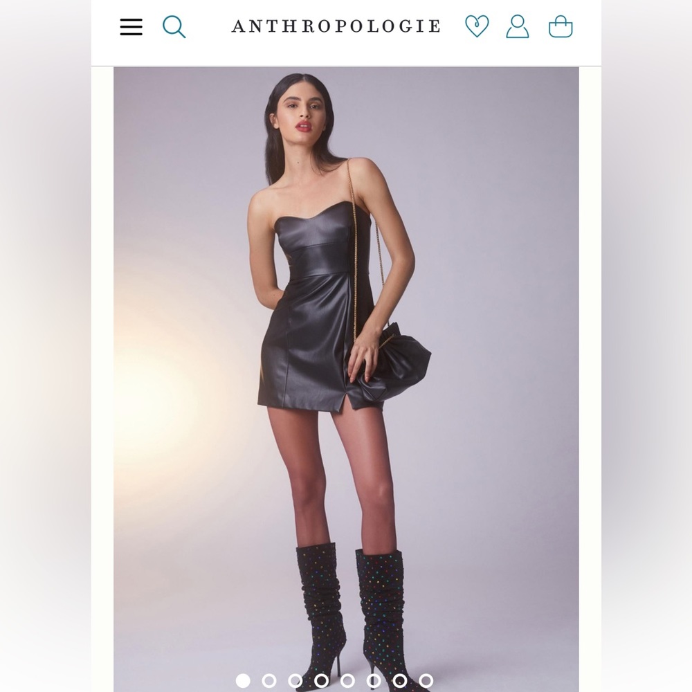 Hutch Faux Leather Strapless Mini Dress